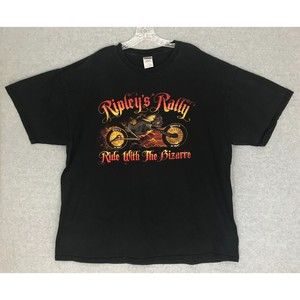 Ripley’s Believe It or Not Skeleton on Motorcycle Rally Ride‎ T-Shirt Mens 3X